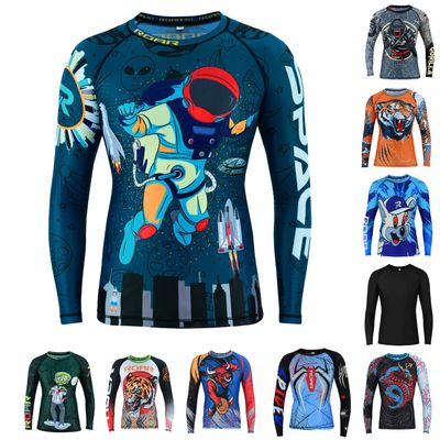 Roar BJJ Kid's MMA Rash Guard Training No-Gi and Gi Jiu Jitsu Rashguard MMA Grappling Compression Shirts Wrestling (US, Alpha, X-Large, Regular, Space)