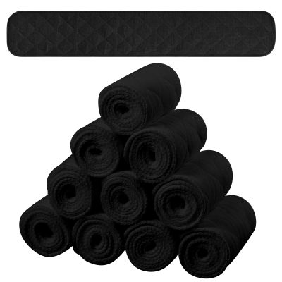 Toulite 10 Pcs Cotton Bra Liners 3 Layer Rectangle Under Bra Pads Sweat Liners for Women Sweating Supplies(Medium,Black)