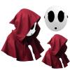 Varuotu White Anime Mask Halloween Funny Face Mask Halloween Costume Cosplay Props Accessories (Girl+Red Cloak) view 1
