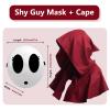 Varuotu White Anime Mask Halloween Funny Face Mask Halloween Costume Cosplay Props Accessories (Girl+Red Cloak) view 2