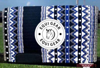 EQUIGEAR Western Ranch Horse Saddle Blanket New Zealand Wool Western Design Handmade Saddle Blanket Top Wool Pad Sensor Flex (Customization Available) IZ04 (36x40)