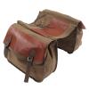 Bike Rack Bag, Premium Canvas and Leather Rear Seat Trunk Bag, Large Storage for Cycling Accessories, Stable Installation, Easy to Clean, for Bicycle Rear Rack view 1