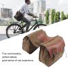 Bike Rack Bag, Premium Canvas and Leather Rear Seat Trunk Bag, Large Storage for Cycling Accessories, Stable Installation, Easy to Clean, for Bicycle Rear Rack view 3