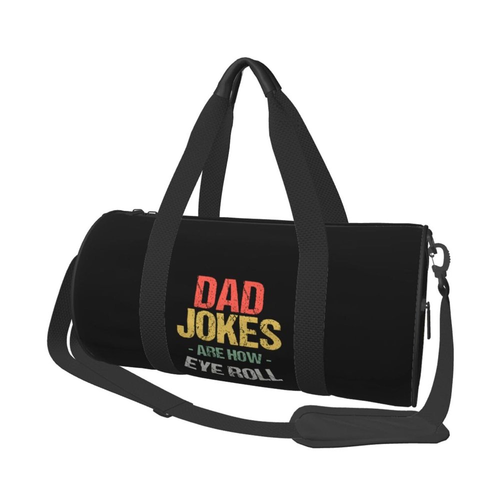 Dad Jokes Are How Eye Roll Duffel Bag Unisex-Adult Gym Duffel Bag Travel Bag Drawstring Backpack Lightweight Carryon Gymbag For Men/Women