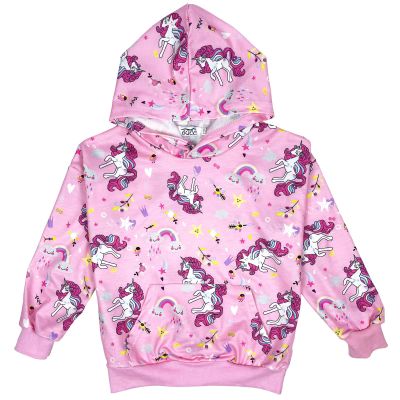 GQCC Girls Sweatshirt Cotton Tie Dye Pullover Hoodie Full Zip Unicorn Hoodies 1-6 Years (1T 2T-6T) (5T/6T, PinkUnicorn)