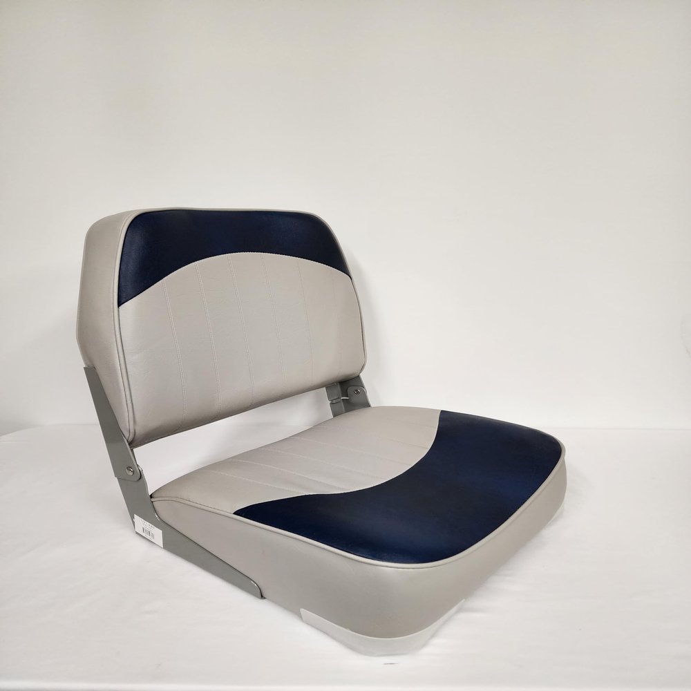 Horizon Manufacturing Boat Seat Fold Down Low Back Grey/Navy 1001-ABD