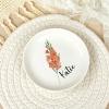 August Gladiolus Birth Flower Jewelry Tray Ring Dish with Name Personalized Ceramic Ring Holder Trinket Tray Custom Birthday Wedding Anniversary Bridal Engagement Xmas Gift for Women 4" view 1