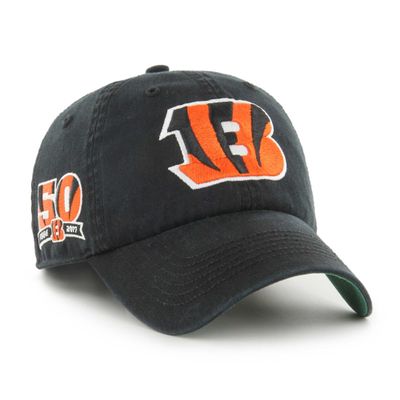 47 Men's Black Cincinnati Bengals Sure Shot Franchise Fitted Hat
