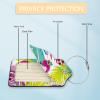 2 Pack Luggage Tag for Suitcases, Flamingo Tropical Plam Leather Baggage Tags Privacy Cover ID Label for Women Men Travel view 3