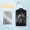 2 Pack Luggage Tag for Suitcases, Lion Leather Baggage Tags Privacy Cover ID Label for Women Men Travel view 2