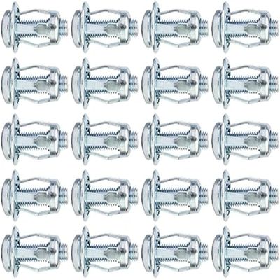 4x20mm Petal Screw Jack Nuts for Metal Fixings Hollow Wall Anchors Expansion Plug Screw Anchors for Curtain Installation Lamp Installation 20Pcs