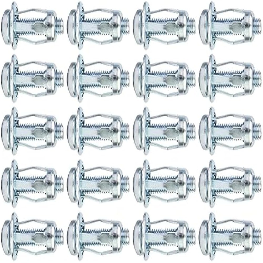 4x20mm Petal Screw Jack Nuts for Metal Fixings Hollow Wall Anchors Expansion Plug Screw Anchors for Curtain Installation Lamp Installation 20Pcs