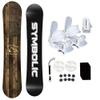 Symbolic Freedom USA Snowboard and Bindings Package with Leash & Stomp Men Women Kids Regular-Wide (120cm/XS WHT Binding(Kid 1-6)) view 1