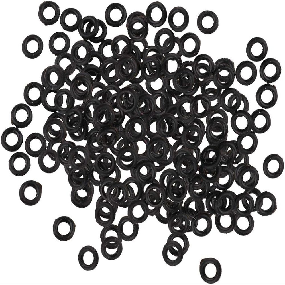 200Pcs Aluminium Alloy Shafts Stem Rubber Grip O Rings Securing