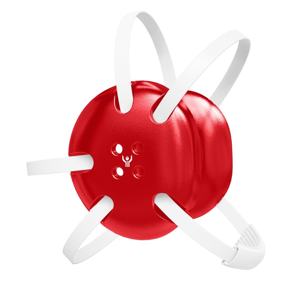 Great Call Athletics | Wrestling Classic Headgear Earguard | Adult Grappling Head Gear | Adjustable Ear Guards White Straps (Varsity Red w/ White Straps)