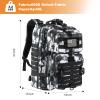 Hannibal Tactical MOLLE Assault Backpack, Tactical Backpack Military Army Camping Rucksack, 3-Day Pack Trip w/USA Flag Patch, D-Rings, Black White camo view 2