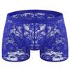 BreakEgg Men's Lace Boxers Underwear Seamless Lace Design with Low Waist Sexy and Comfortable Mens Under Panties (Dark Blue,One Size) view 1