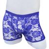 BreakEgg Men's Lace Boxers Underwear Seamless Lace Design with Low Waist Sexy and Comfortable Mens Under Panties (Dark Blue,One Size) view 2