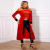 Hansber Women's Circus Ringmaster Costume Tassel Button Jacket Lion Tamer Costume Halloween Cosplay Fancy Dress Long Tailcoat X-Large view 3