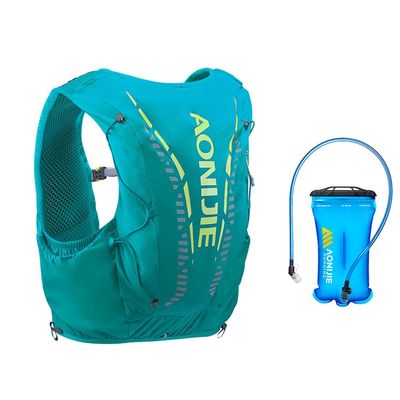AONIJIE Running Hydration Backpack Vest 12L High Capacity Lightweight Trail Running Vest for Hiking Camping Climbing (Green with 1.5L Bladder,M/L)