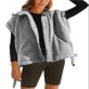 GTLIAE Womens Sherpa Fleece Vest Oversized Sleeveless Jacket Casual Outerwear Gilet with Pockets(Grey-L) view 1