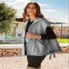 GTLIAE Womens Sherpa Fleece Vest Oversized Sleeveless Jacket Casual Outerwear Gilet with Pockets(Grey-L) view 4