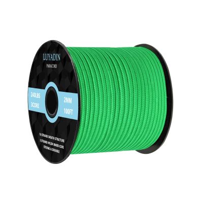 LUYADIN Paracord 240lb - Diameter 2mm Micro Utility Cord -3 Strand Parachute Spool Cord - 100ft 200ft,Paracord for Camping,Hiking,Fishing,Outdoor and DIY