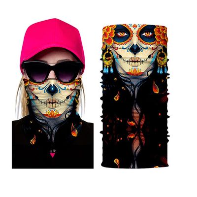 Magic Neck Gaiter Headwear Bandana Head Wrap Face Scarf Warmer Balaclava Headband for Women Men (Women-Black)