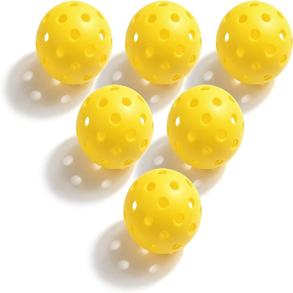 Geekman Pickleball Set, Premium 40 Holes Pickleball Balls with USAPA Standard, Unmatched Flight, Durability, and Bounce, 6 Pack