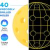 Geekman Pickleball Set, Premium 40 Holes Pickleball Balls with USAPA Standard, Unmatched Flight, Durability, and Bounce, 6 Pack view 4