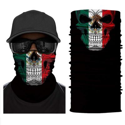 Magic Neck Gaiter Headwear Bandana Head Wrap Face Scarf Warmer Balaclava Headband for Women Men (Skull-White)