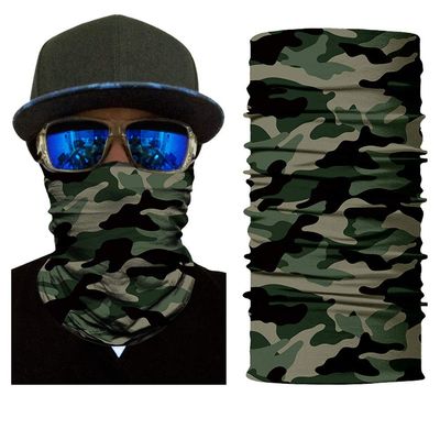 Magic Neck Gaiter Headwear Bandana Head Wrap Face Scarf Warmer Balaclava Headband for Women Men (Camouflage-Green)