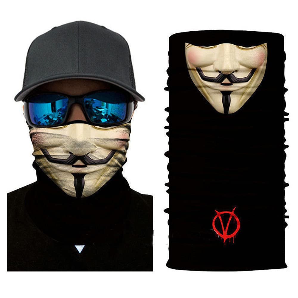 Magic Neck Gaiter Headwear Bandana Head Wrap Face Scarf Warmer Balaclava Headband for Women Men (Smile)