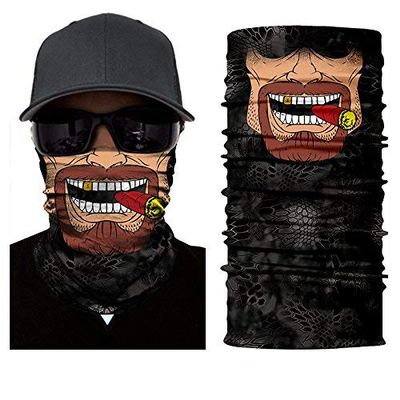 Magic Neck Gaiter Headwear Bandana Head Wrap Face Scarf Warmer Balaclava Headband for Women Men (Smoke-Brown)