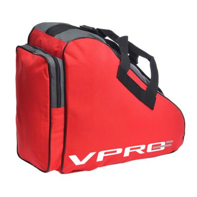VPRO Adjustable Shoulder Strap and Top Handle Oxford Cloth Bag to Carry Roller Skates, Ice Hockey Skates for Kids and Adults (Red)