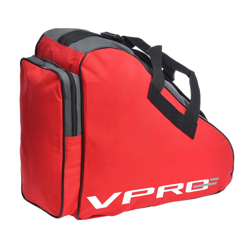 VPRO Adjustable Shoulder Strap and Top Handle Oxford Cloth Bag to Carry Roller Skates, Ice Hockey Skates for Kids and Adults (Red)
