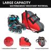 VPRO Adjustable Shoulder Strap and Top Handle Oxford Cloth Bag to Carry Roller Skates, Ice Hockey Skates for Kids and Adults (Red) view 2