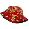 Happy New Year Bucket Hats Fashion Sun Cap Packable Outdoor New Year Xmas Fisherman Hat for Women and Men view 2