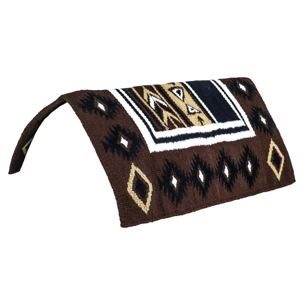 EQUIGEAR Western Show Horse Saddle Blanket New Zealand Wool Western Design Handmade Saddle Blanket Top Wool Pad Sensor Flex (Customization Available) IZ22 (36x42)