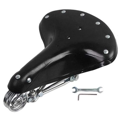 Taimmach 1PC Universal Bicycle Saddle Bike Seat Classic Saddles Cushion Mat Sprung Bicycle Saddle Black