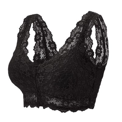 Front Closure Mastectomy Bras for Women Breast Reconstruction Surgery Bras Sexy Lace Full Coverage Bandeau Bralette (Color : 04-C, Size : 3X-Large)