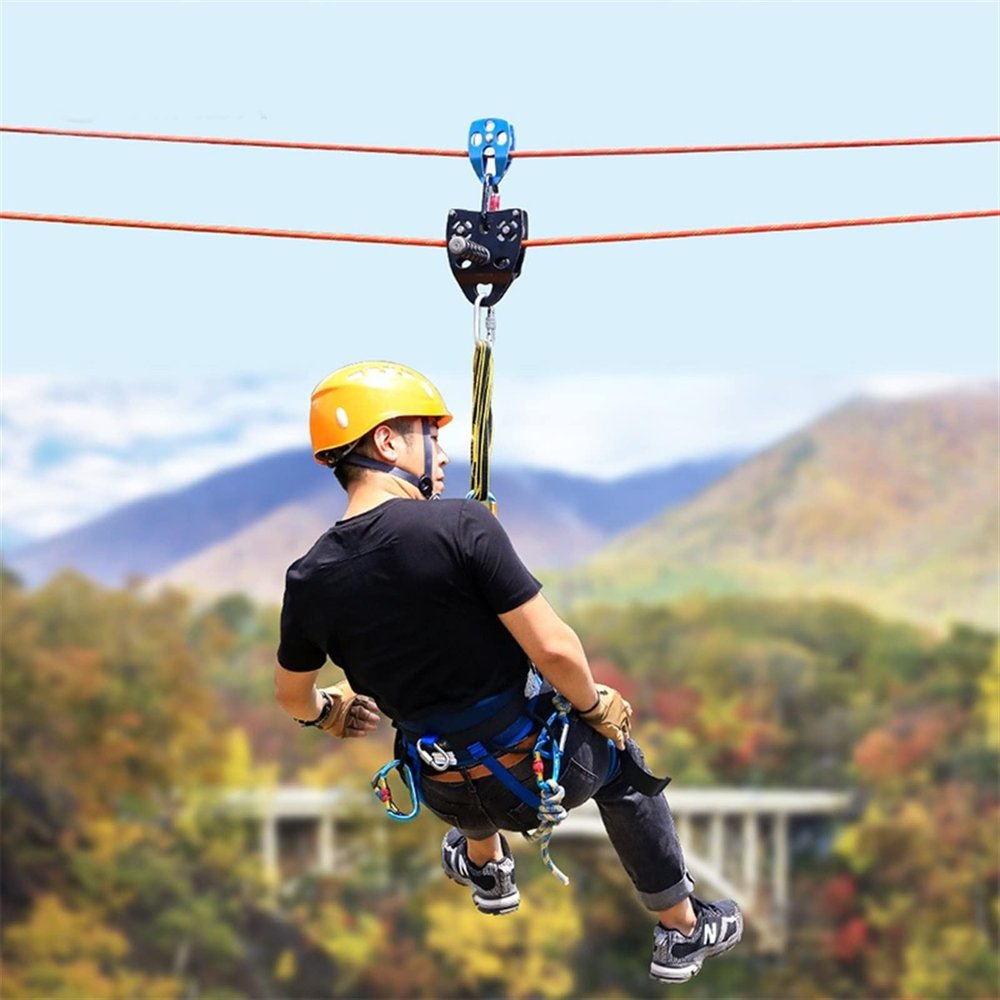INLIMA Pulley Professional Handle Pulley Roller Gear Outdoor Rock Climbing Traverse Crossing Weight Carriage Device Equipment