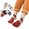 Antcher 5 Pairs Children's Five Finger Cotton Socks Cartoon Animal Toe Socks Boys Girls Breathable Toe Socks 3-12 Years Old (US, Age, 7 Years, 12 Years) view 1