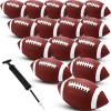 Jerify Composite Leather Footballs, Official Size, 15 Pcs with Pump, Size 9, Black view 1