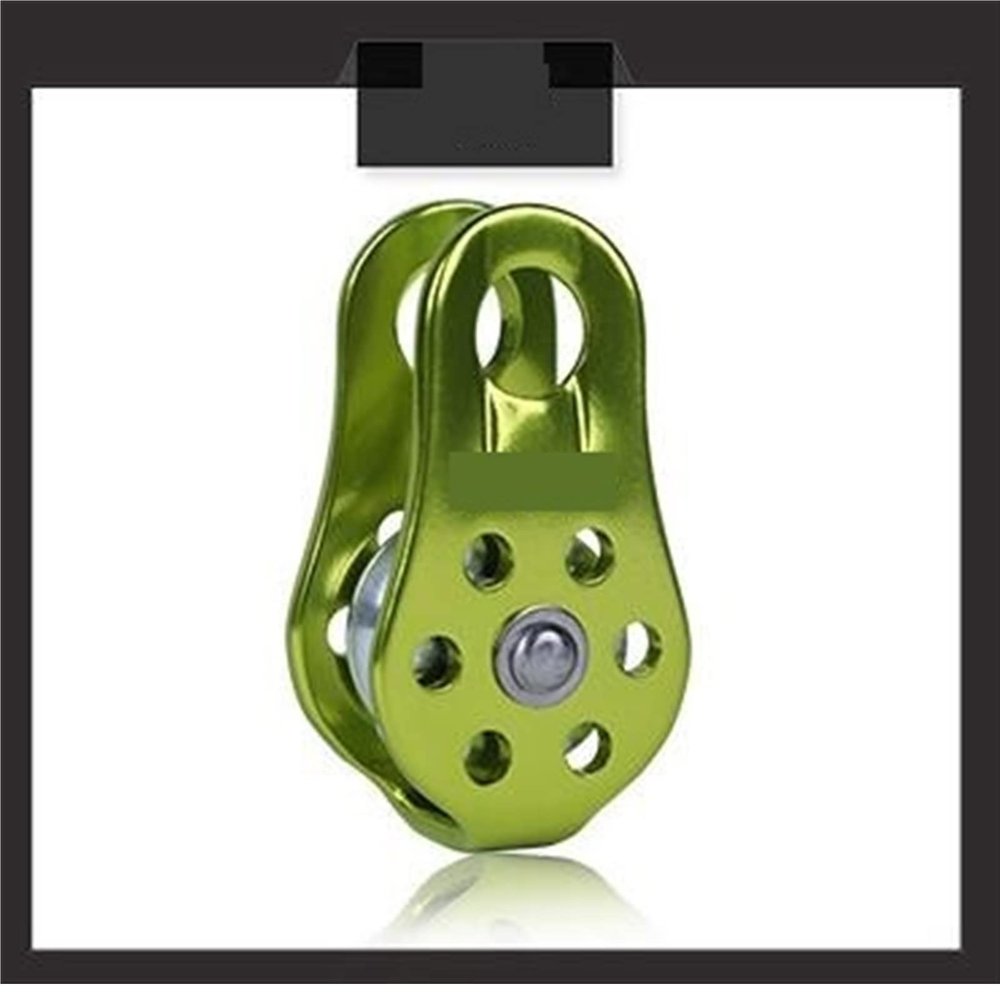 INLIMA Pulley Hiking Climbing Rope Pulley Single Fixed Pulley Mountaineering Rope Climbing Rappelling Survival Equipment Outdoor (Color : Green)