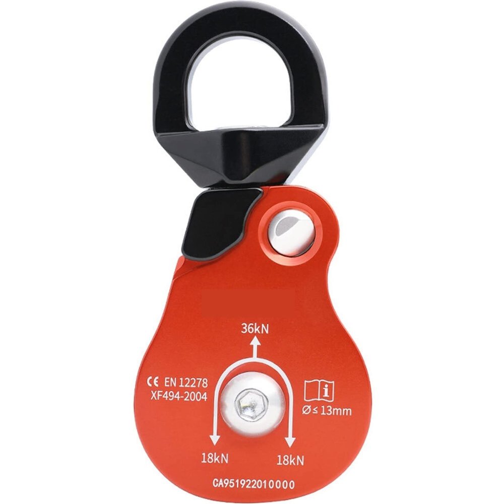 INLIMA Pulley Outdoor Rock Climbing Single Pulley Universal Wheel Stable Rotary Connector Prevent Rope from Tangling Aviation Aluminum