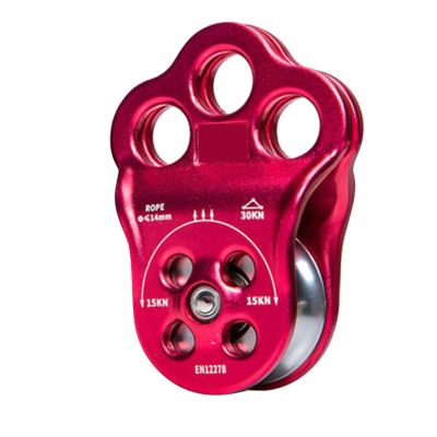 INLIMA Pulley Fixed Side Climbing Pulley Tree Rigging Rope Pulley Equipment (Color : Rojo)