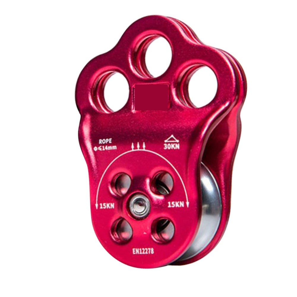 INLIMA Pulley Fixed Side Climbing Pulley Tree Rigging Rope Pulley Equipment (Color : Rojo)