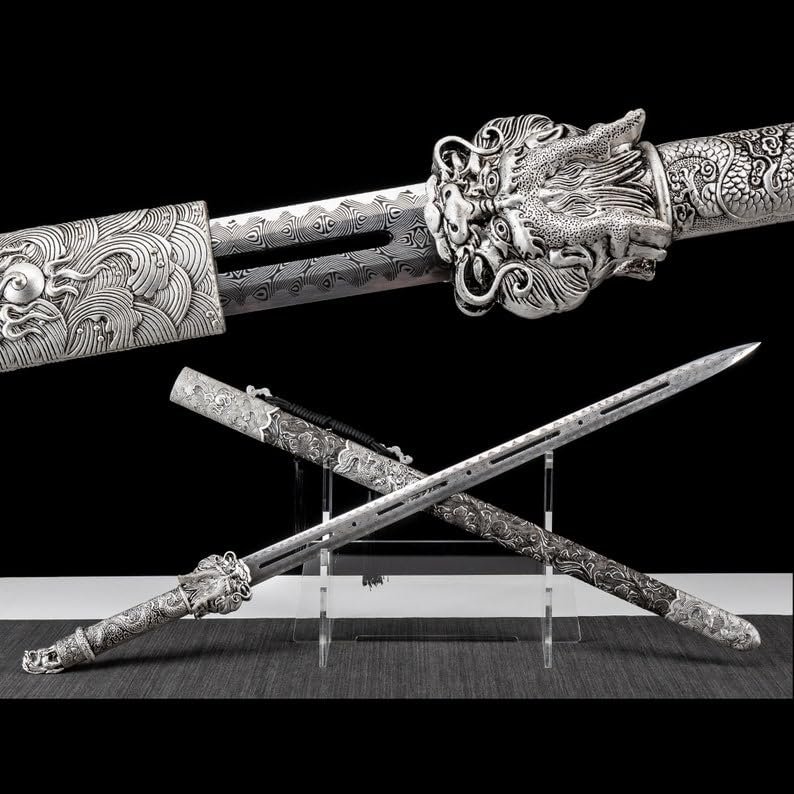 Zhmyyxgs Dragon King Sword Handmade Collectible Handmade Swords Samurai Swords Ancient Swords Cosplay Patterned Steel Personalized Swords