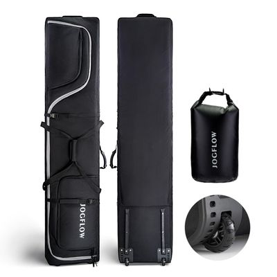 jogflow 360 Ski Bag with Wheels, Waterproof Fabric, Padded, Fits Single or Double Skis, Roller Bag for Air Travel - Up to 175cm
